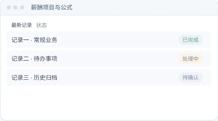 薪酬项目与公式