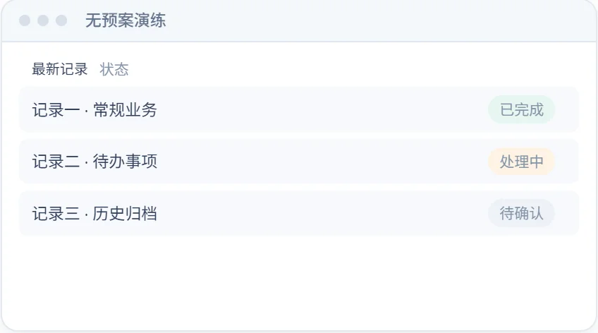 无预案演练